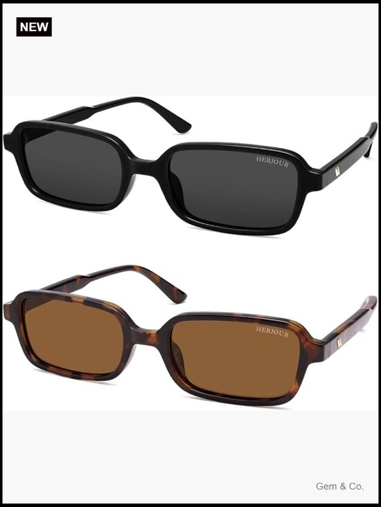 Polarized Retro Rectangle Sunglasses 2-Pack UV Protection Classic main image 6